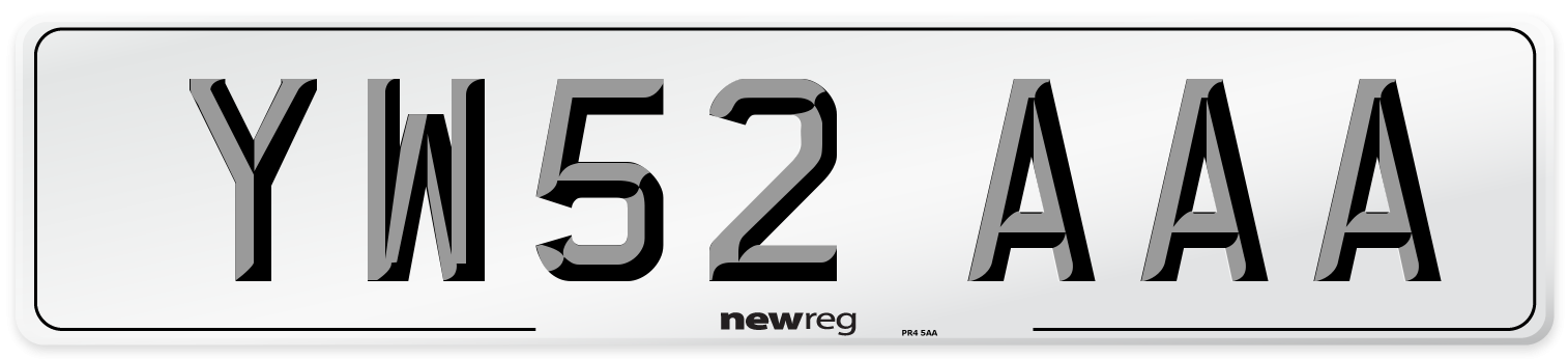 YW52 AAA Number Plate from New Reg